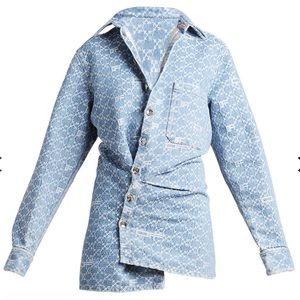 Off-White Brand  Long Sleeve Denim Dress